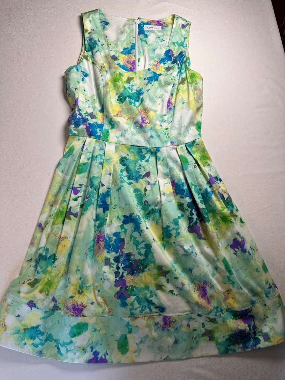 Calvin Klein Floral Sheath Dress Women’s Size 6 Cotton Stretch Midi - Picture 8 of 11
